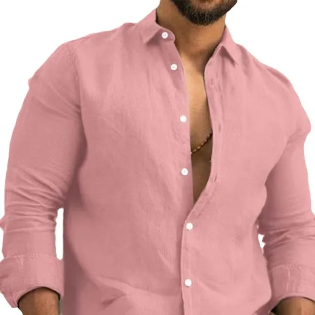 Image of Milan | Casual Linen Shirt with Long Sleeves