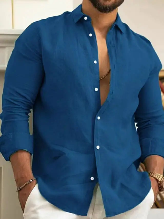 Image of Milan | Casual Linen Shirt with Long Sleeves