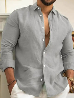Image of Milan | Casual Linen Shirt with Long Sleeves