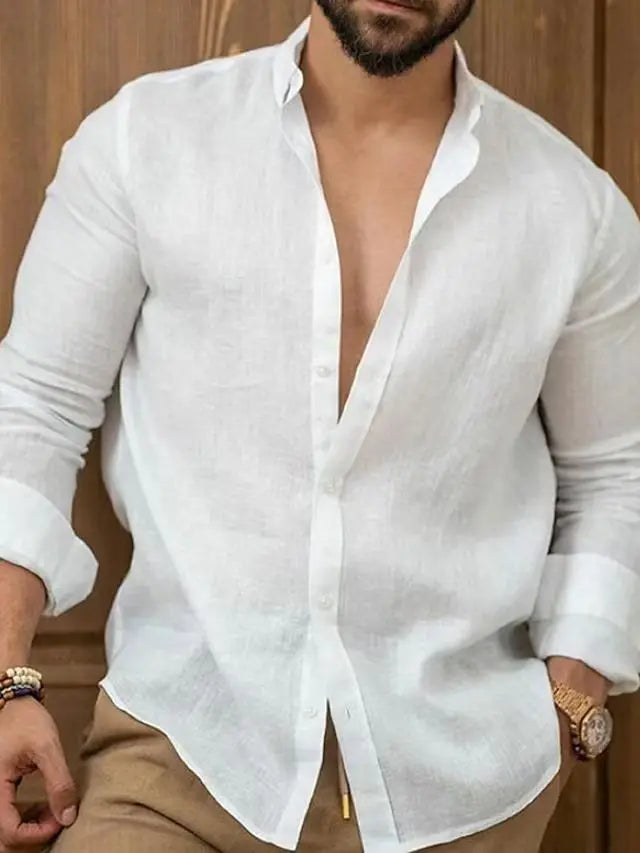 Image of Milan | Casual Linen Shirt with Long Sleeves