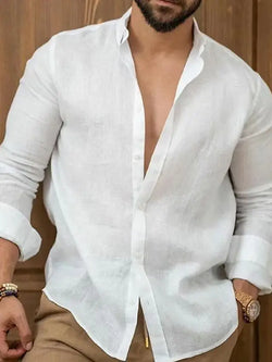 Image of Milan | Casual Linen Shirt with Long Sleeves